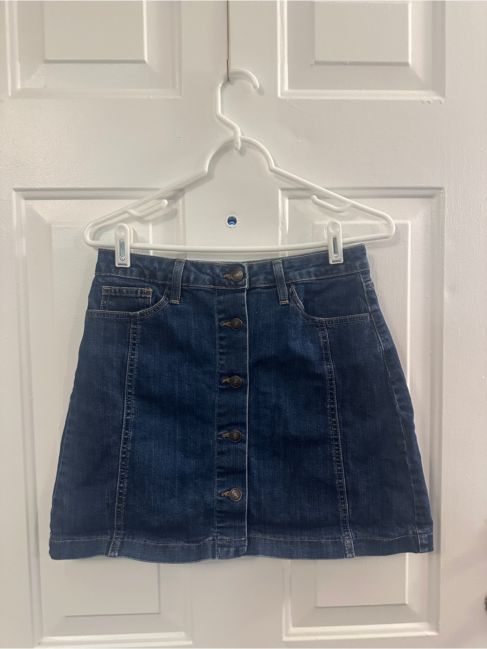 Just Black Button-Front Denim Mini Skirt